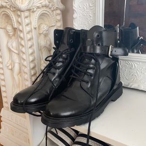 maje black combat boots